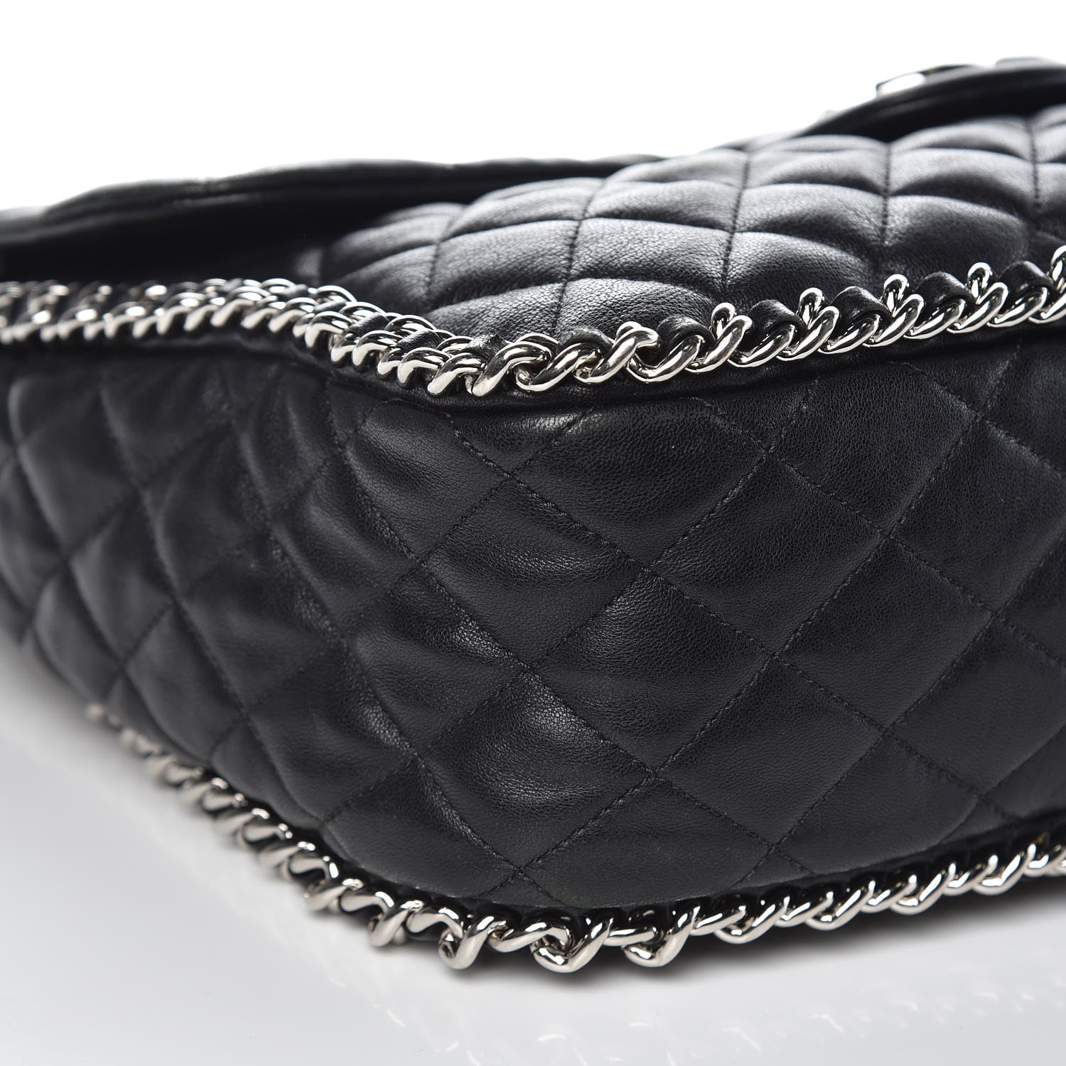Chanel Washed Lambskin Quilted Maxi Chain Around Flap Black 8 of 16