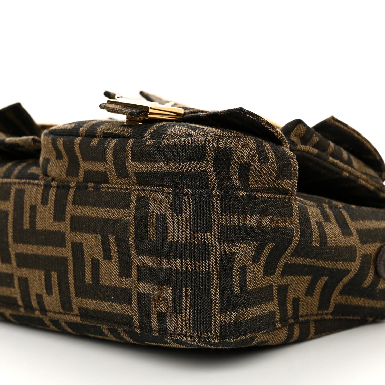 Fendi Fabric Jacquard FF 1974 Multipocket Baguette Tobacco Moro 10 of 12