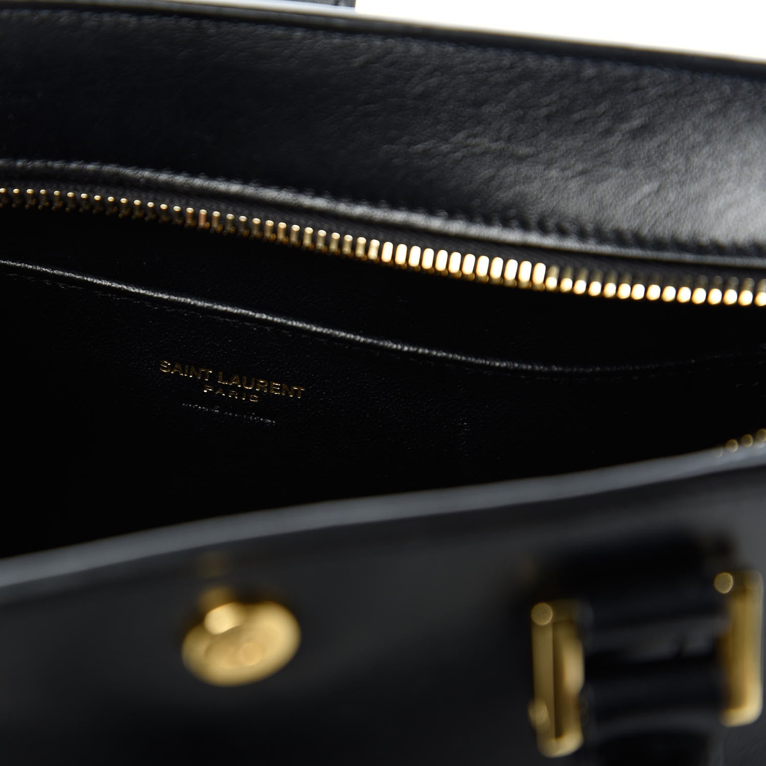 Saint Laurent Calfskin Monogram Baby Cabas Black 8 of 10