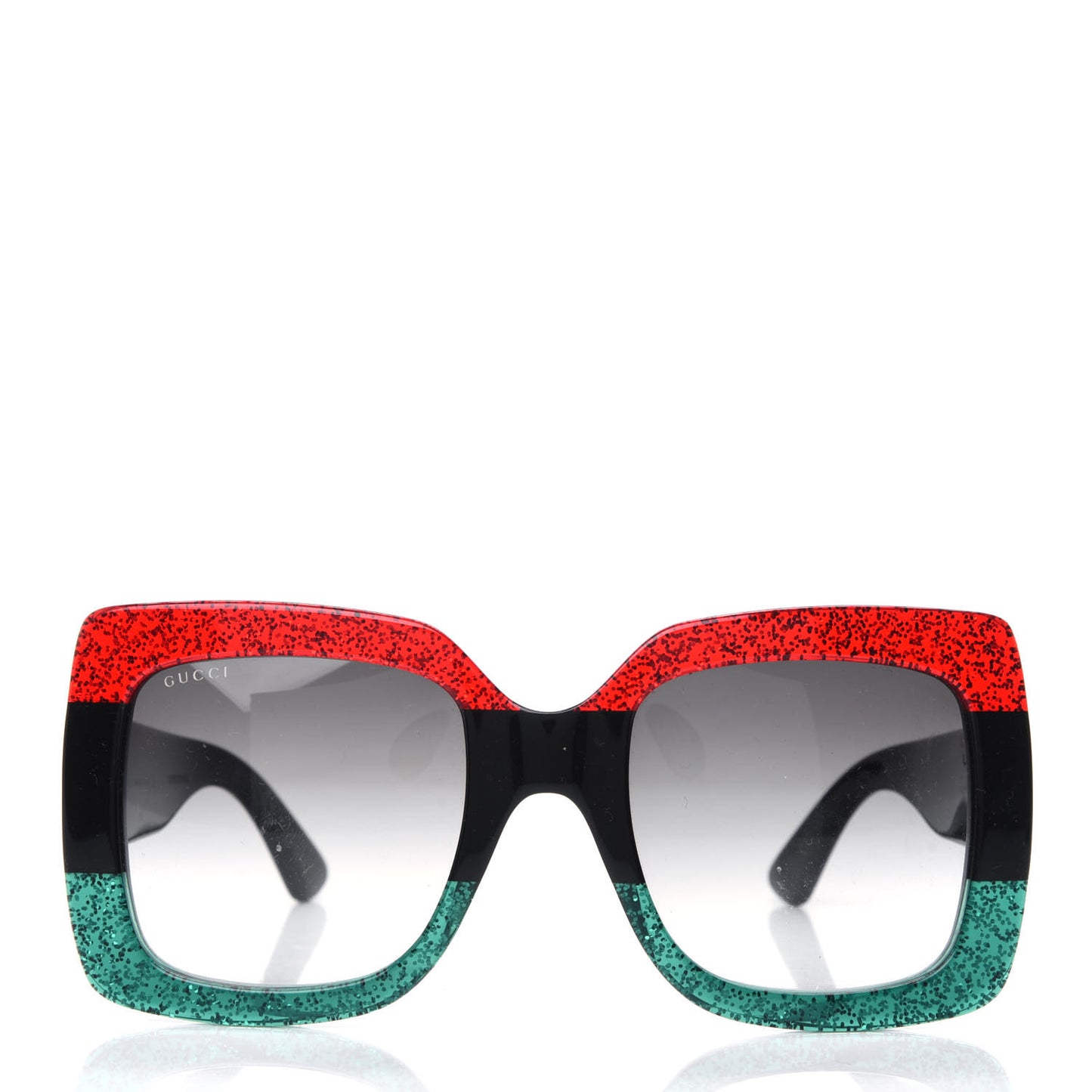 Acetate Square Frame Sunglasses GG0083S Glitter Red Black Green