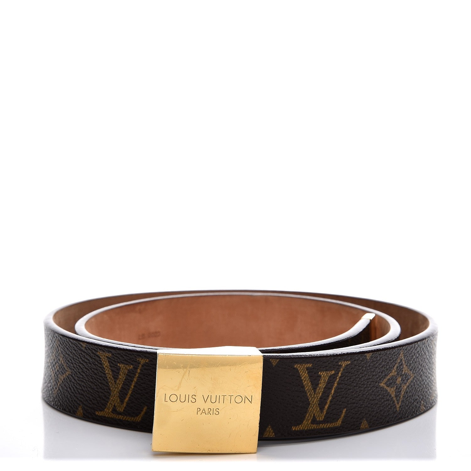 Louis Vuitton Monogram Ceinture Belt Gold Buckle 85 34 1 of 7
