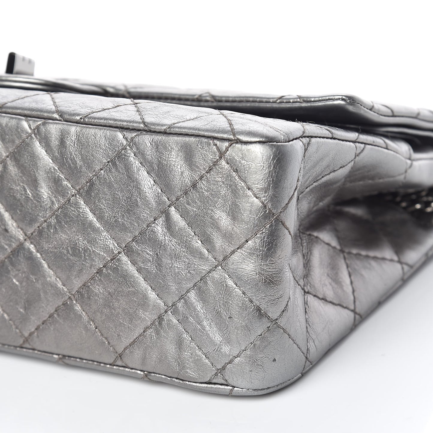 Metallic Aged Calfskin Quilted 2.55 Reissue 226 Flap Silver