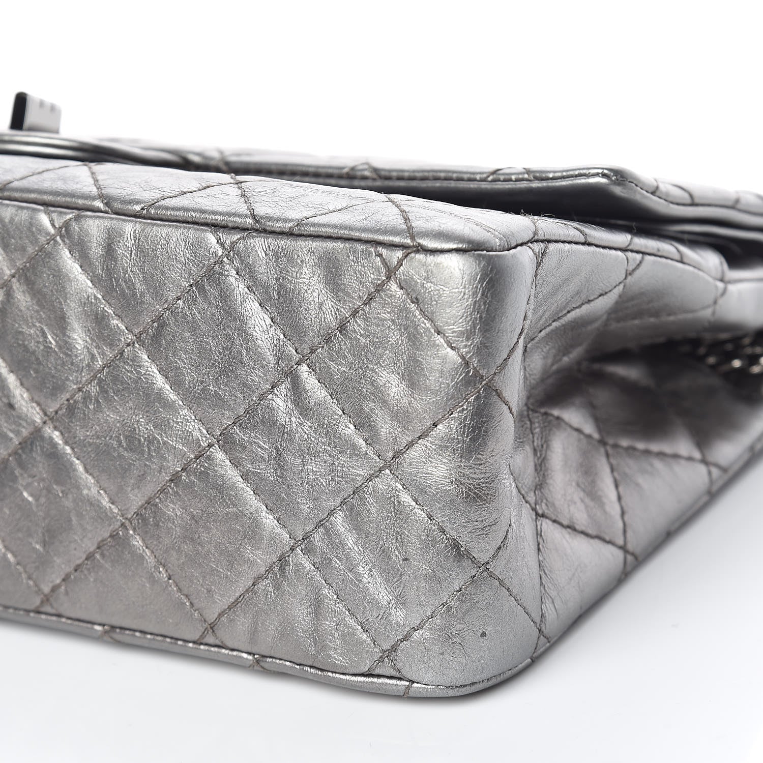 Chanel Metallic Aged Calfskin Quilted 2.55 Reissue 226 Flap Silver 7 of 16