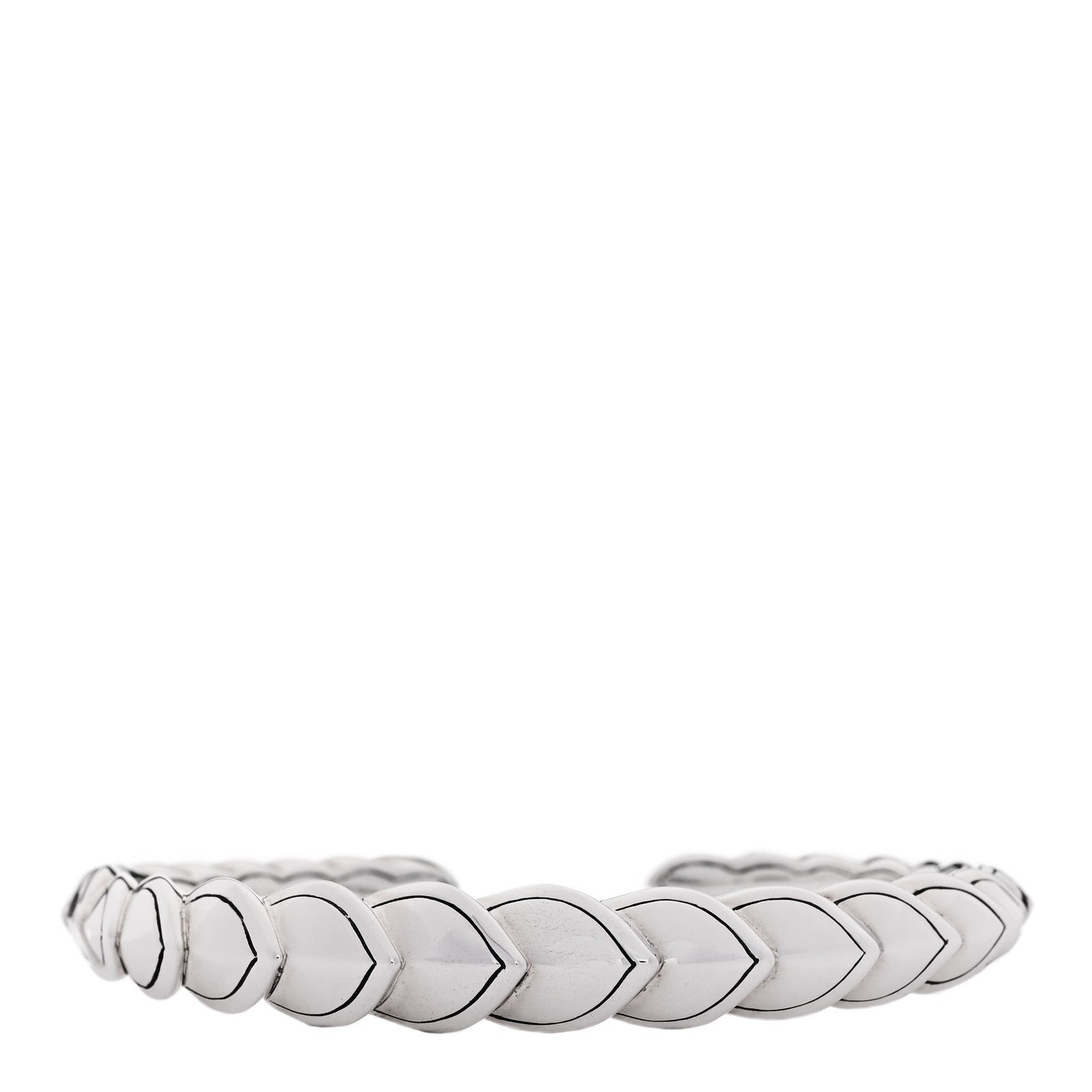 John Hardy Sterling Silver Slim Legends Naga Dragon Scale Flex Cuff Bracelet 1 of 4