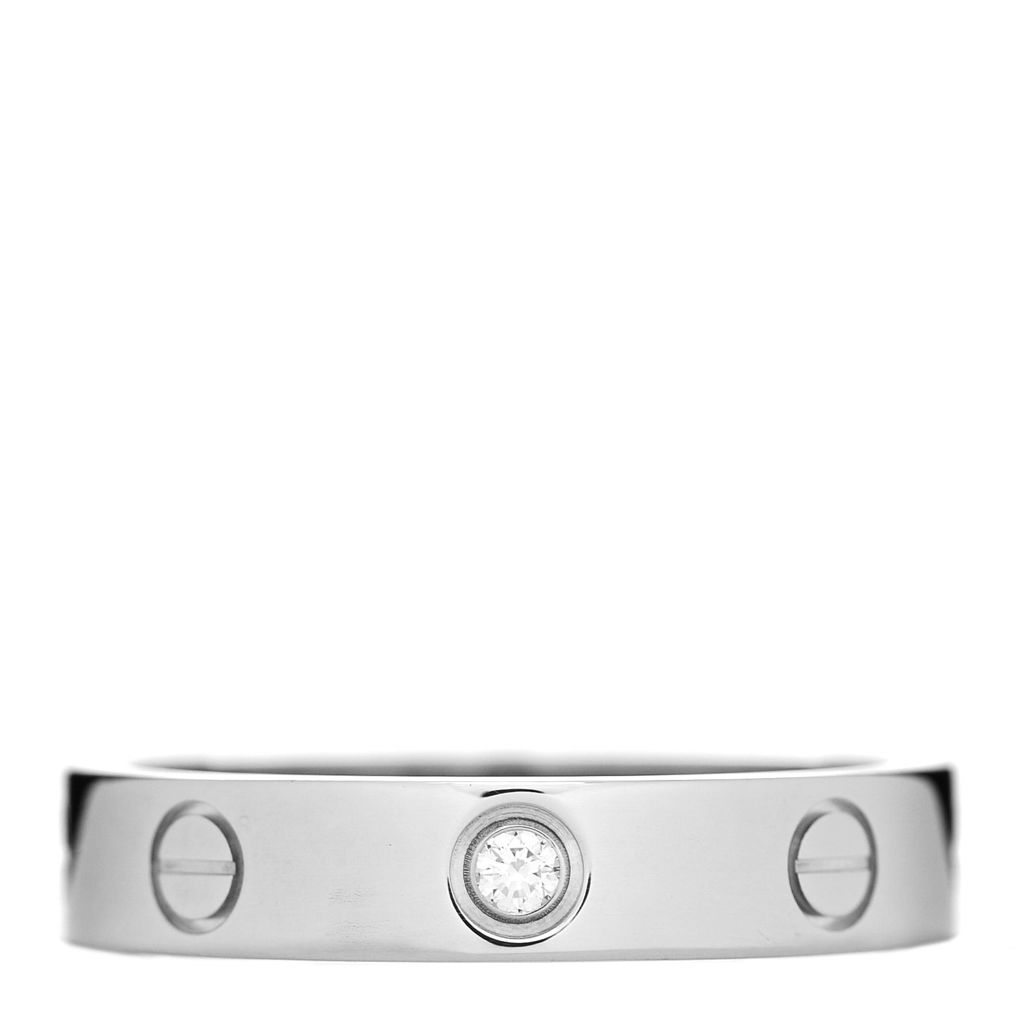 18K White Gold Diamond 4mm LOVE Wedding Band Ring 53 6.5