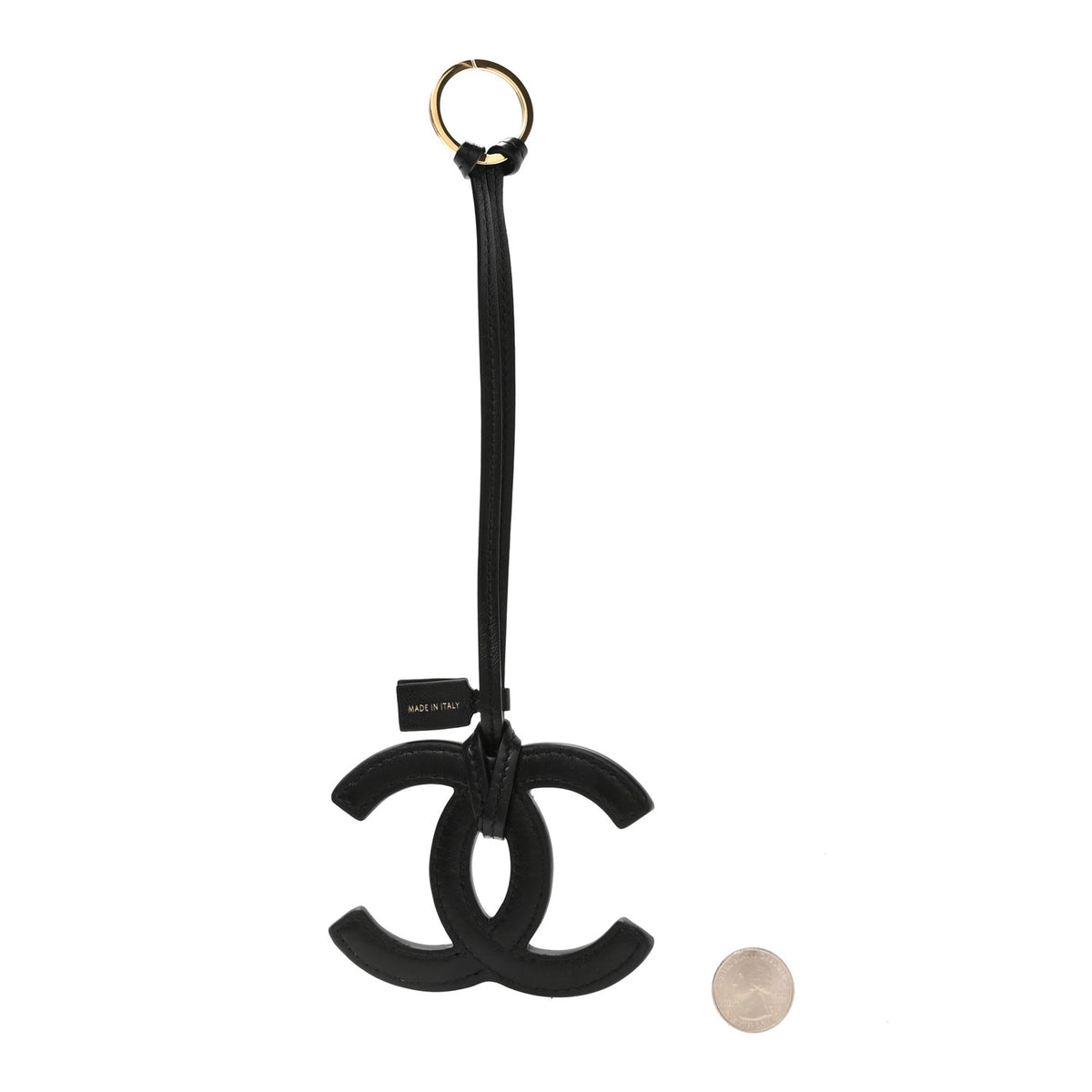 Lambskin Mini CC Bag Charm Black