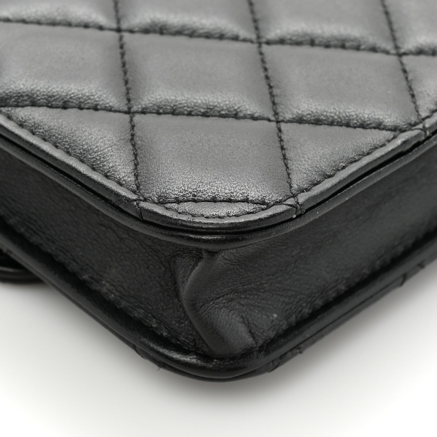 Chanel Lambskin Quilted Top Handle Flap Coin Purse With Chain Black 12 of 15
