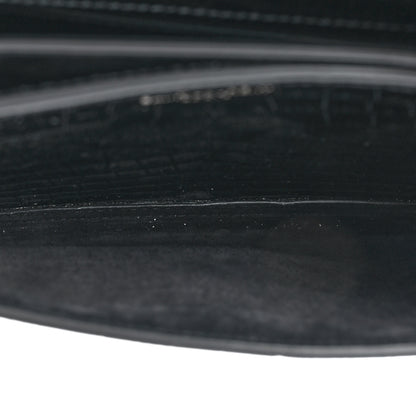 Saint Laurent Calfskin Crocodile Embossed Medium Monochrome Monogram Sunset Black 5 of 12