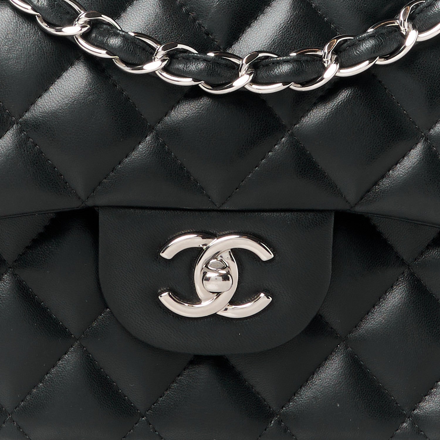 Chanel Lambskin Quilted Jumbo Double Flap Black 9 of 11