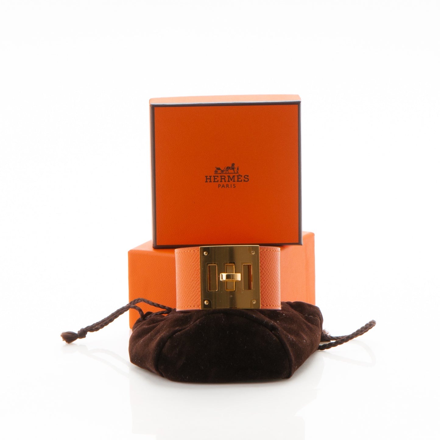 Epsom Kelly Dog Bracelet Orange