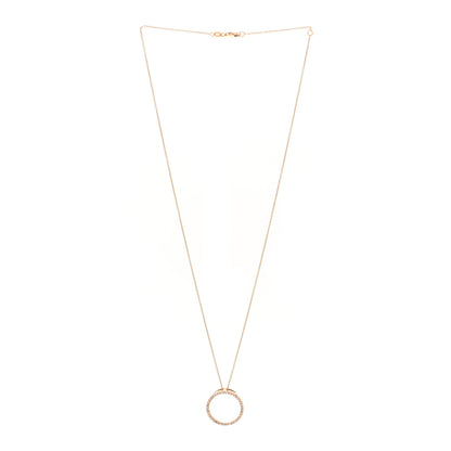 Roberto Coin 18K Rose Gold Diamond Circle Pendant Necklace 3 of 5