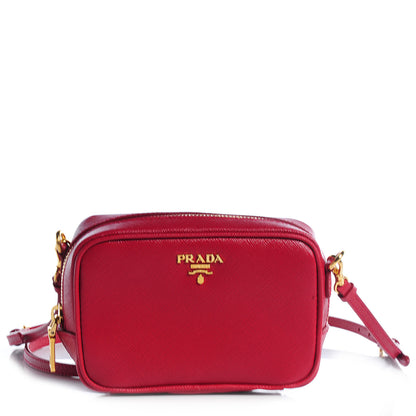 Prada Saffiano Mini Camera Crossbody Bag Fuoco 1 of 9