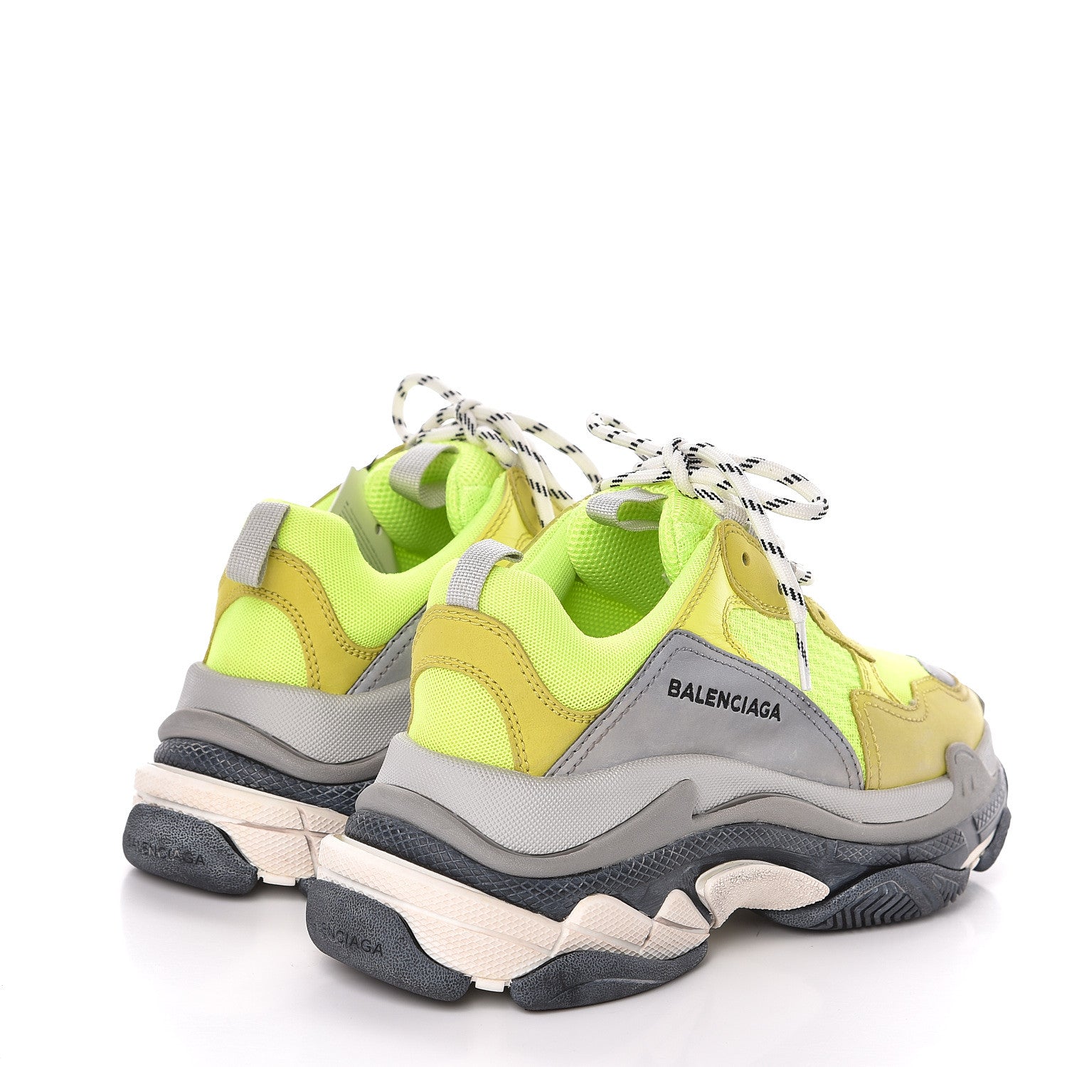 Balenciaga Fabric Mesh Womens Triple S Sneakers 38 Jaune Fluo 4 of 8