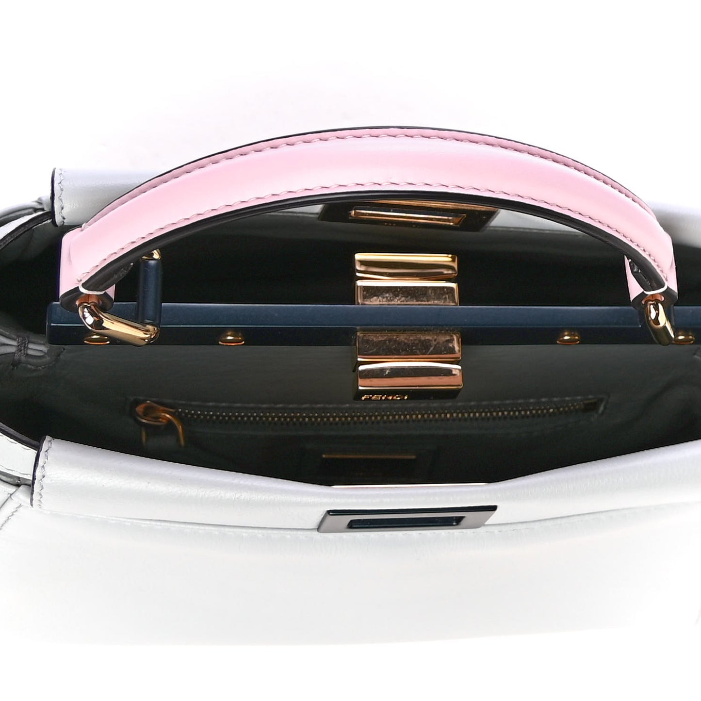 Nappa Colorblock Mini Peekaboo Iconic Satchel Grigio Perla Peonia Alga