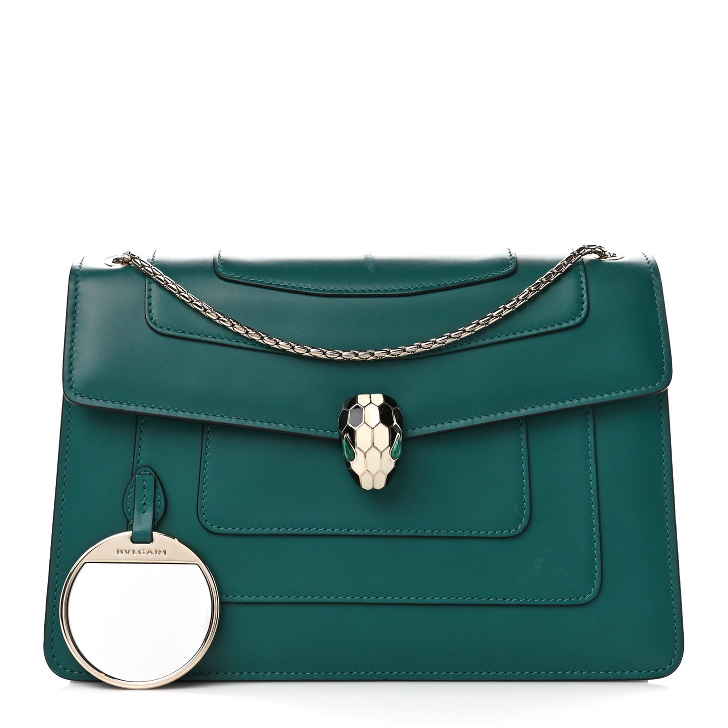 Calfskin Serpenti Forever Shoulder Bag Emerald Green