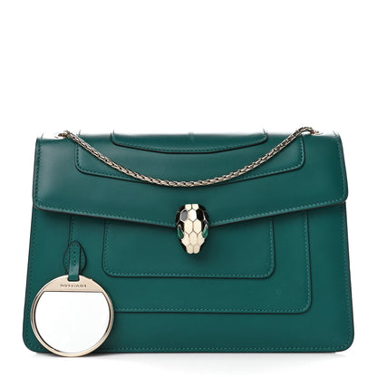 Bulgari Calfskin Serpenti Forever Shoulder Bag Emerald Green 1 of 15