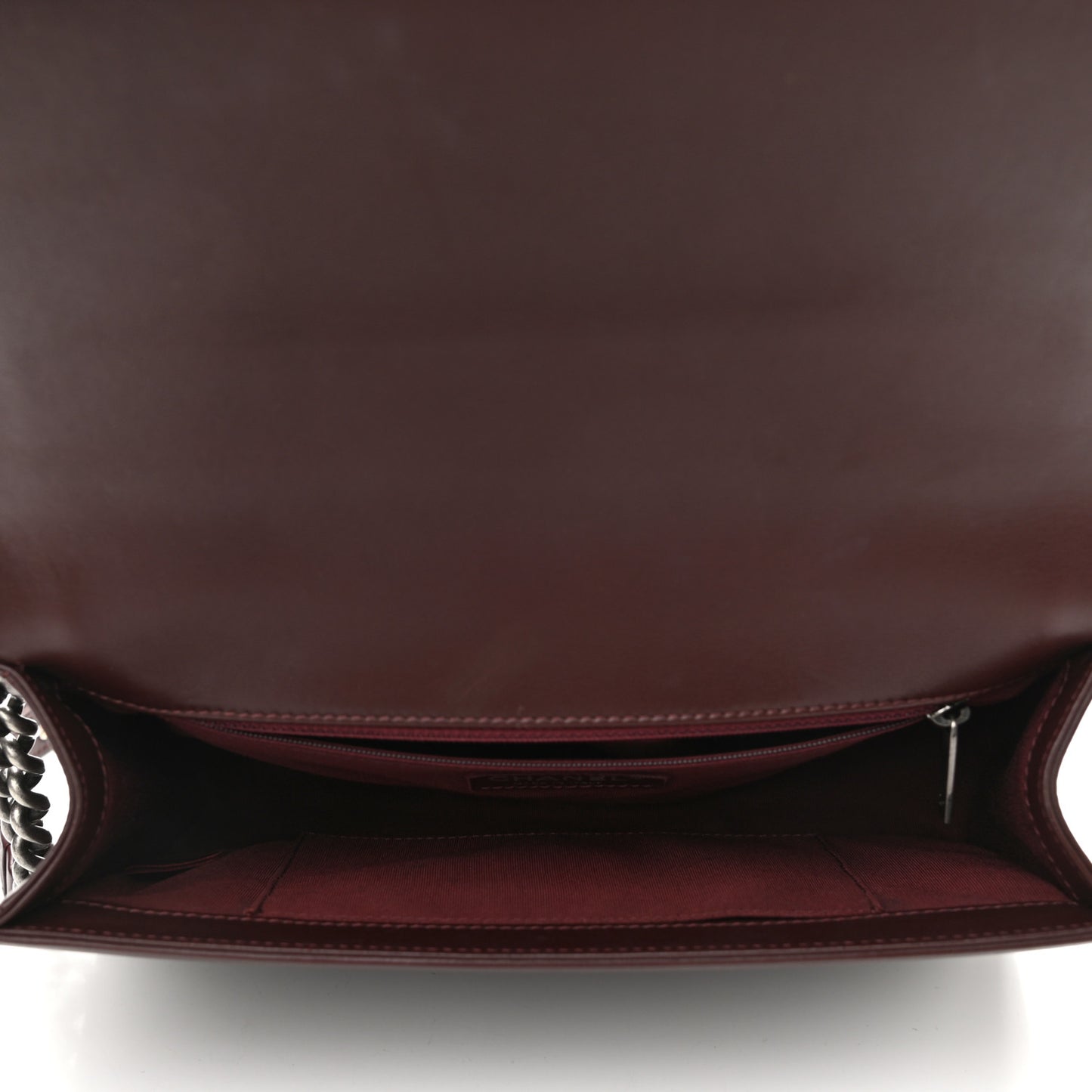 Calfskin Chevron Quilted New Medium Boy Flap Burgundy