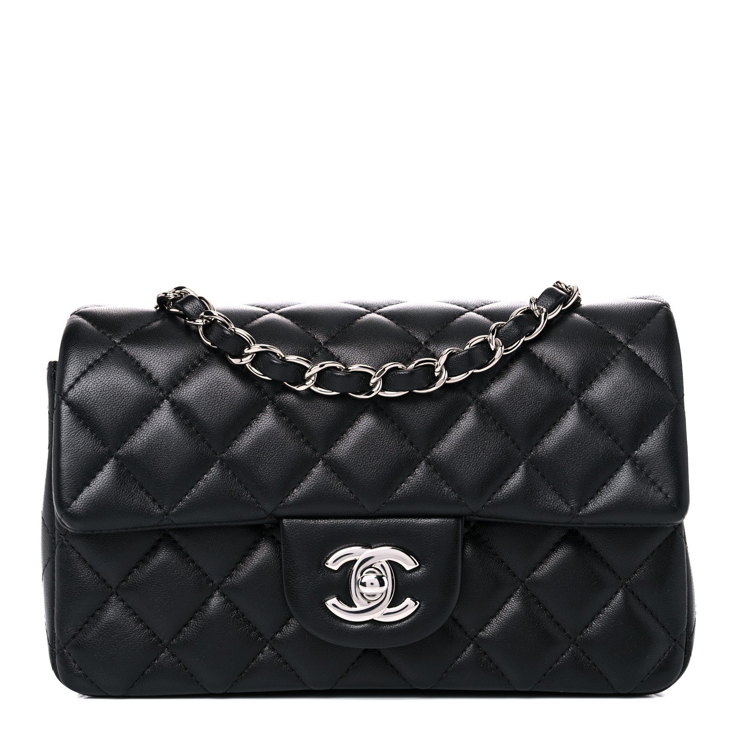 Chanel Lambskin Quilted Mini Rectangular Flap Black 1 of 10
