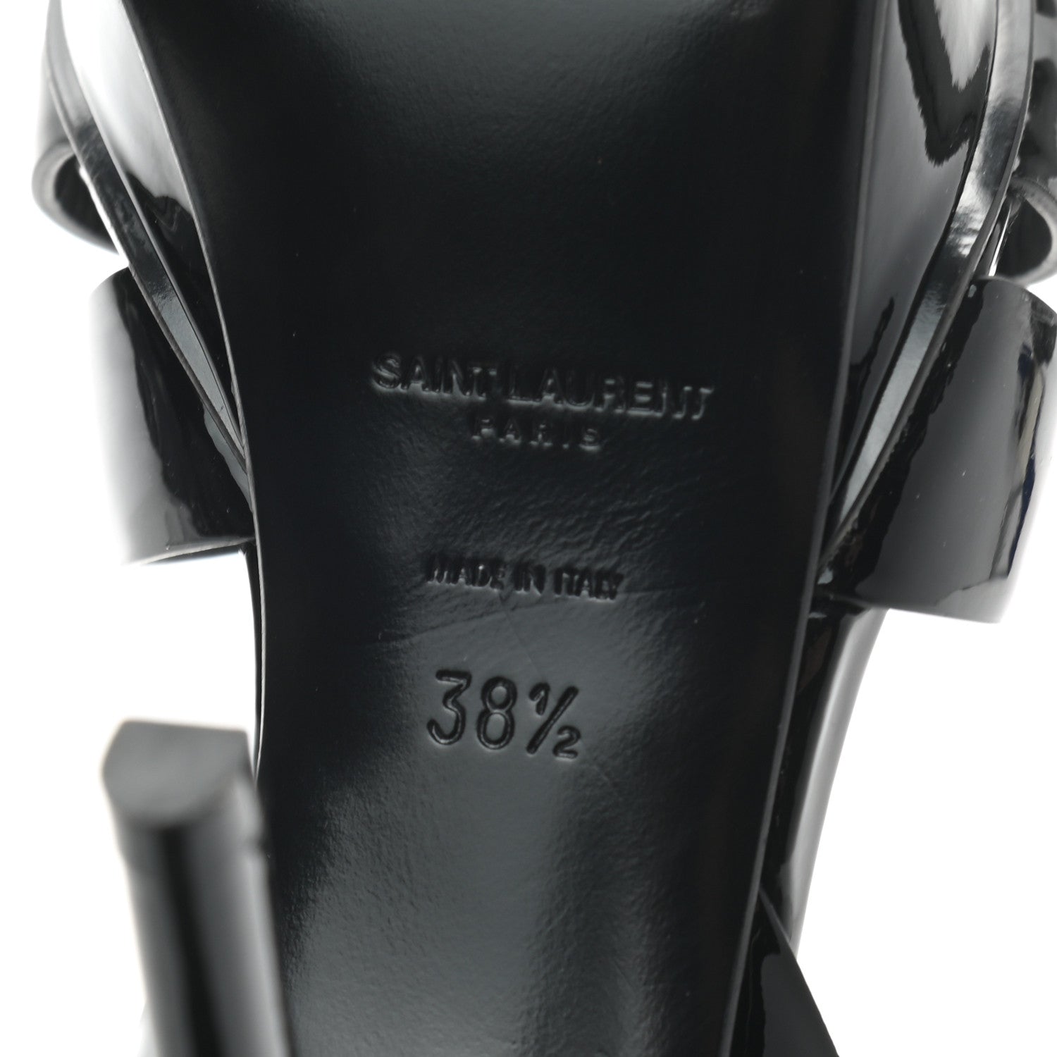 Saint Laurent Patent Tribute 75 Platform Sandals 38.5 Black 6 of 6