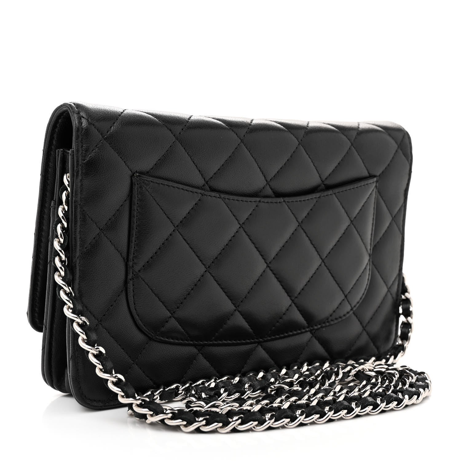 Chanel Lambskin Quilted Wallet On Chain WOC Black 3 of 11