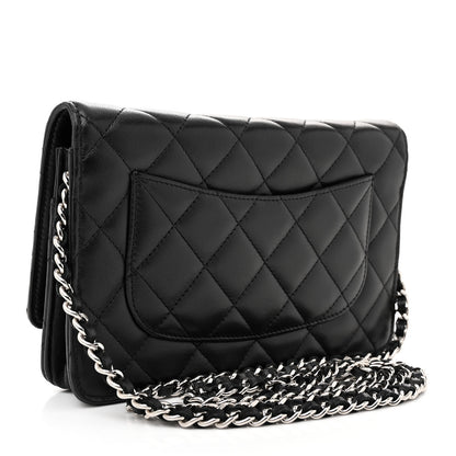 Chanel Lambskin Quilted Wallet On Chain WOC Black 3 of 11