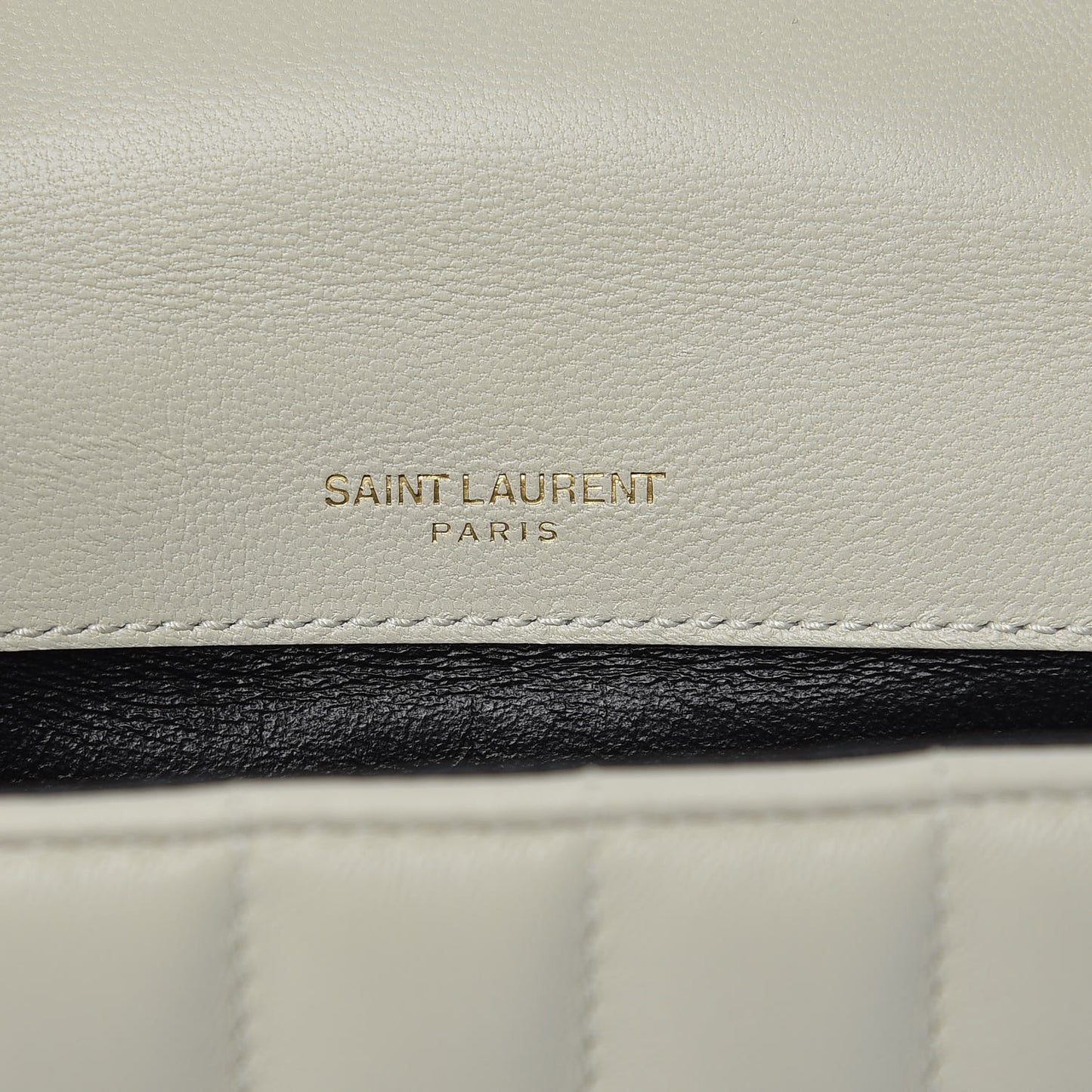 SAINT LAUREN Lambskin Matelasse Small Vicky Chain Bag White