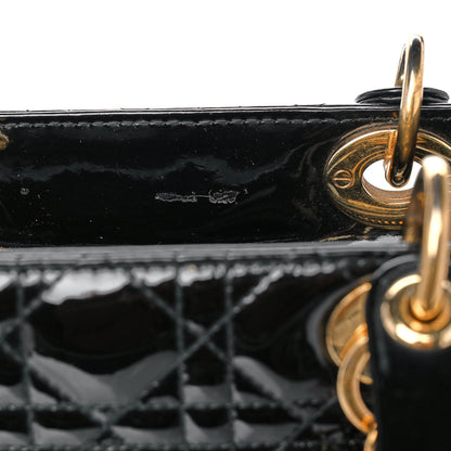 Christian Dior Patent Cannage Medium Lady Dior Black 15 of 17