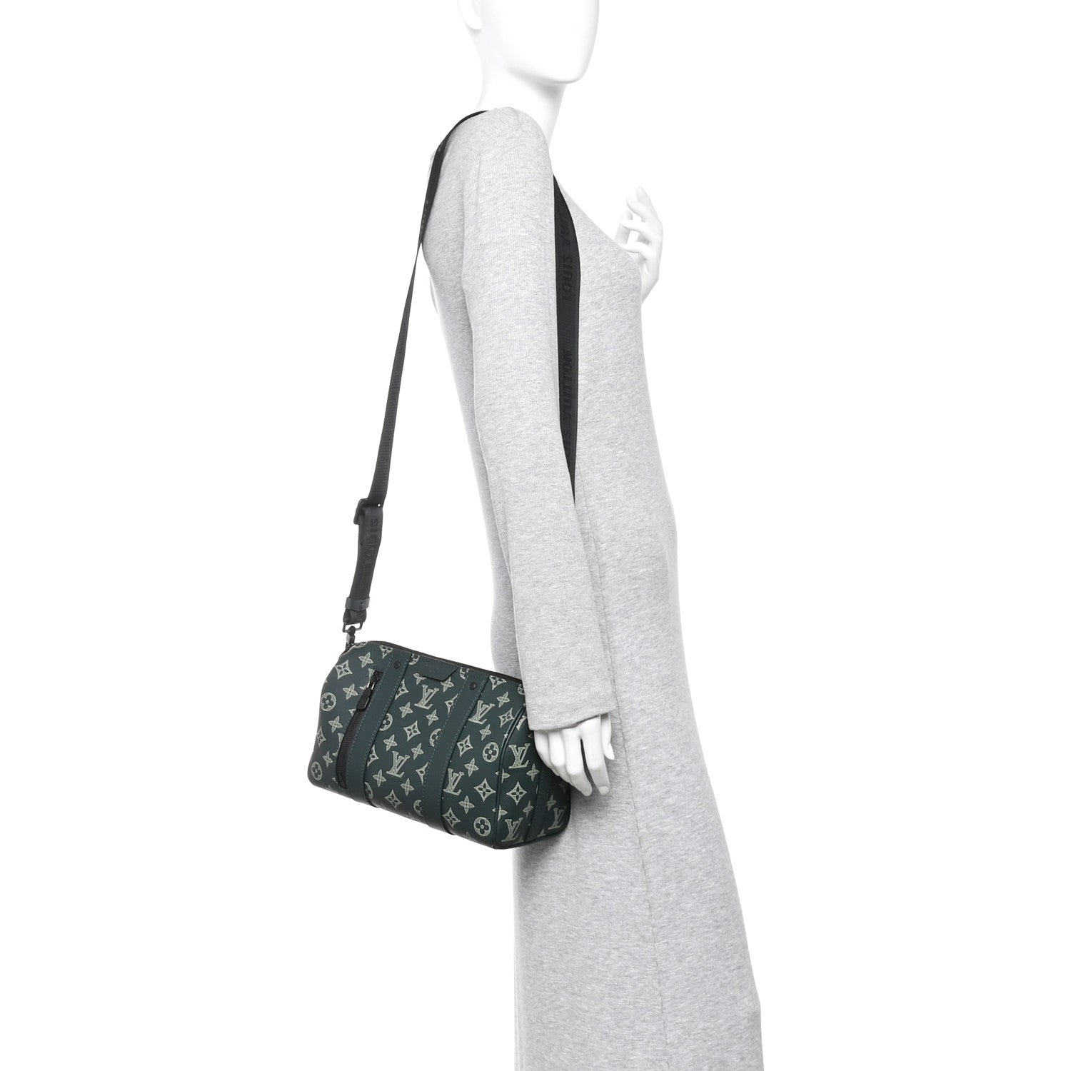 Louis Vuitton Monogram Shadow City Keepall Forest Green 2 of 9