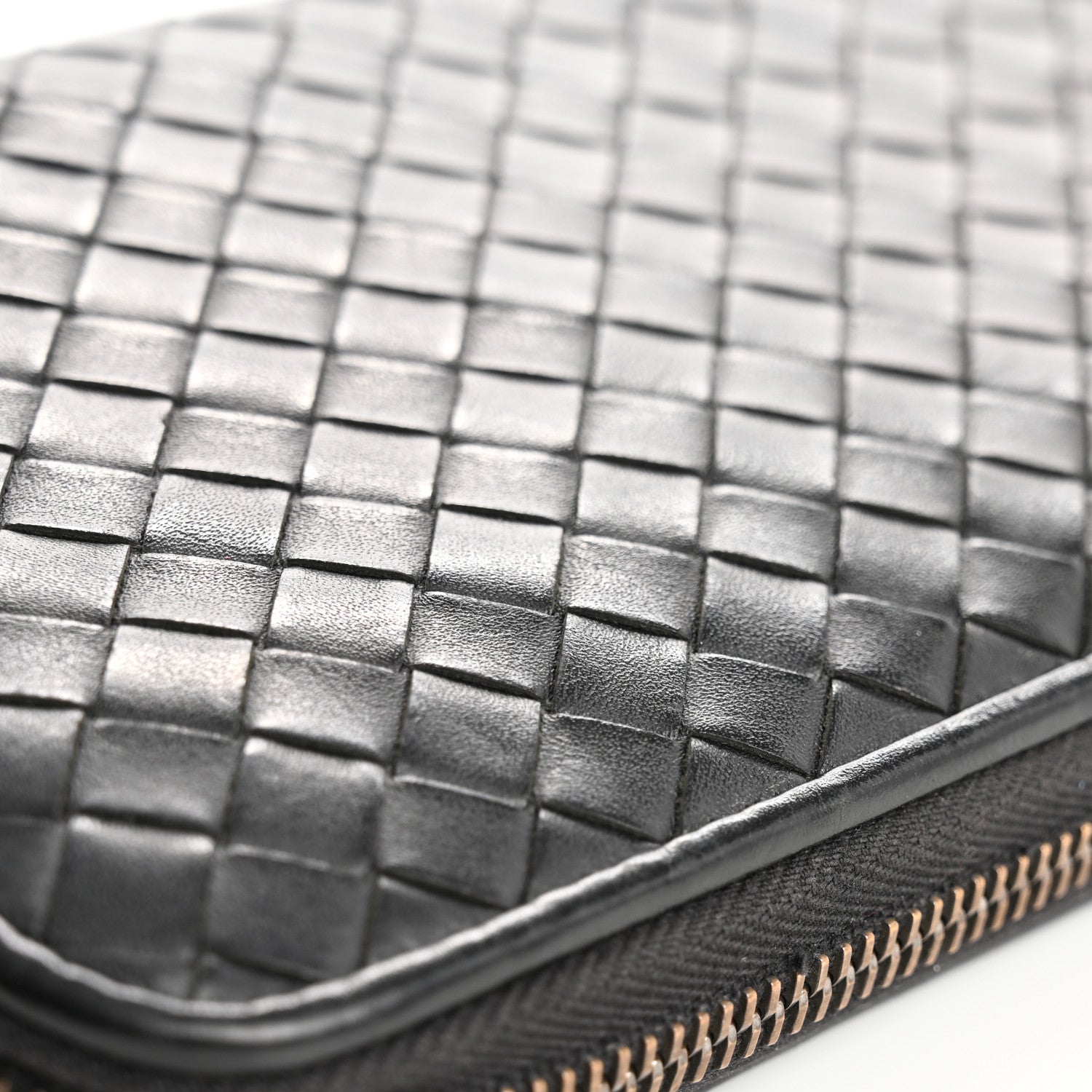 Bottega Veneta Nappa Intrecciato Zip Around Wallet Black 14 of 17
