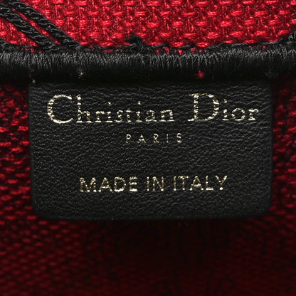 Christian Dior Canvas Embroidered Large Ornamental Cornely Effect Book Tote Red Black 7 of 10