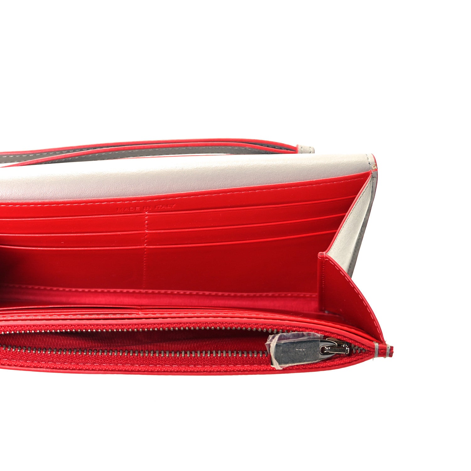 Christian Louboutin Calfskin Macaron Studded Flap Wallet Grey 5 of 9