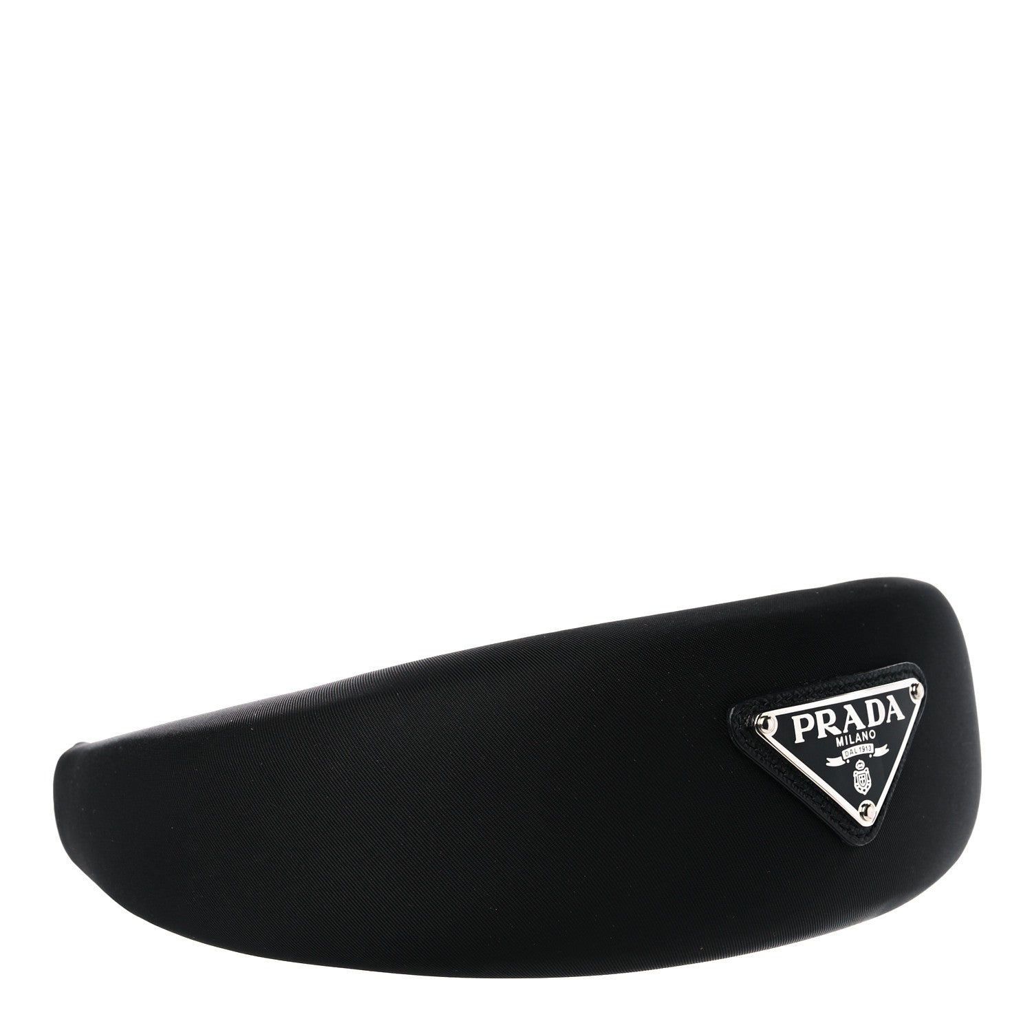 Prada Re-Nylon Metal Triangle Logo Headband Black 6 of 7