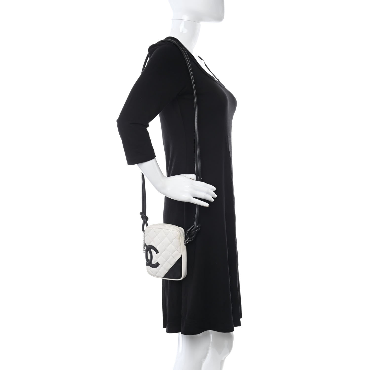 Chanel Calfskin Quilted Cambon Small Messenger White Black 2 of 11