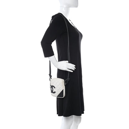 Chanel Calfskin Quilted Cambon Small Messenger White Black 2 of 11