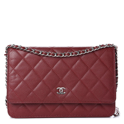 Chanel Caviar Quilted Wallet On Chain WOC Red 1 of 10