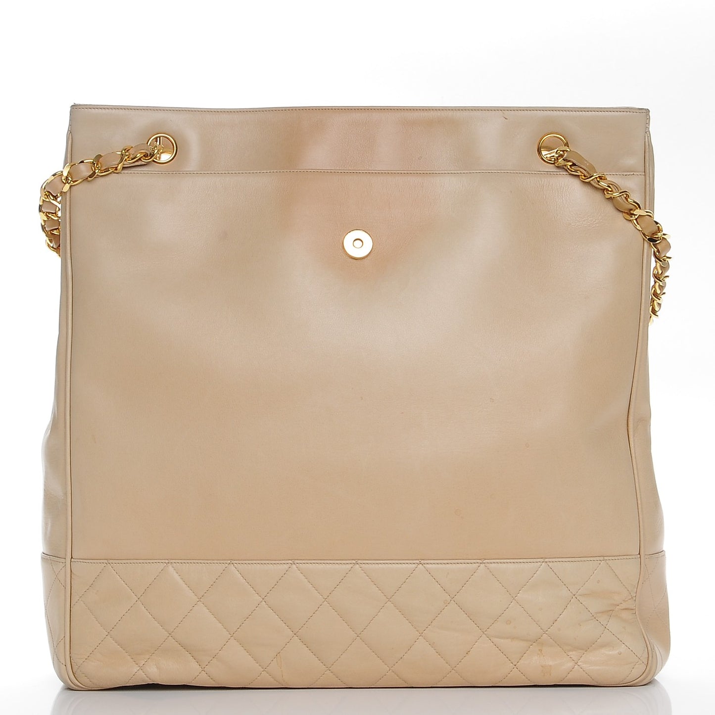 Lambskin Quilted Tote Beige