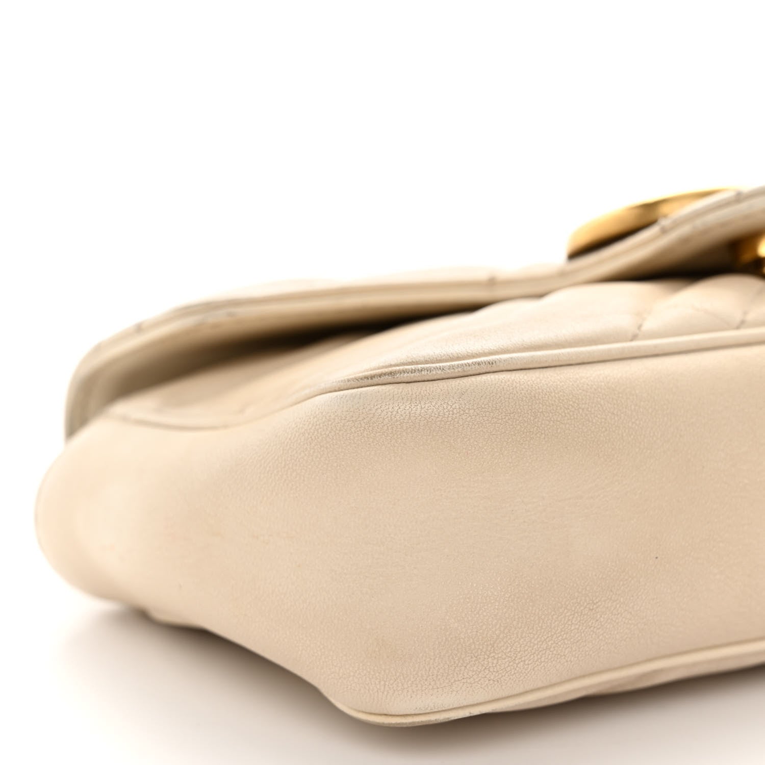 Gucci Calfskin Matelasse Super Mini GG Marmont Shoulder Bag White 9 of 16