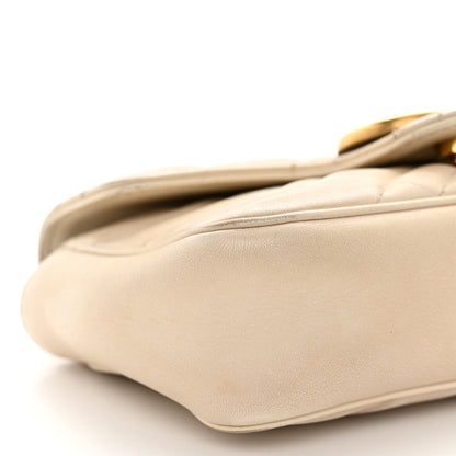 Gucci Calfskin Matelasse Super Mini GG Marmont Shoulder Bag White 9 of 16