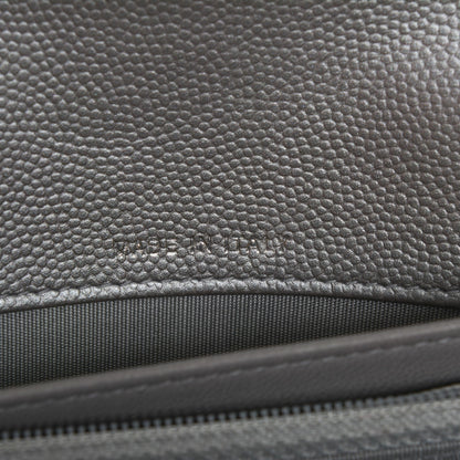 Chanel Metallic Caviar Chevron Quilted Boy Wallet On Removable Chain WOC Silver 8 of 9