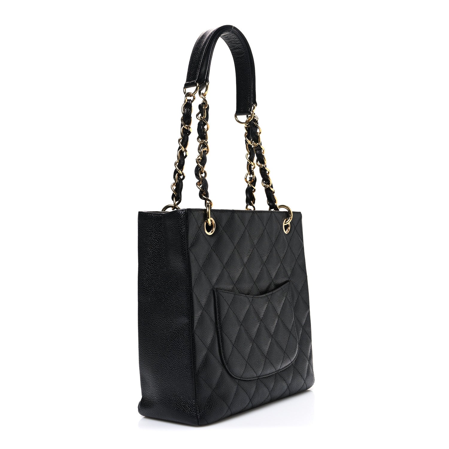 Chanel Caviar Quilted Petit Shopping Tote PST Black 3 of 11