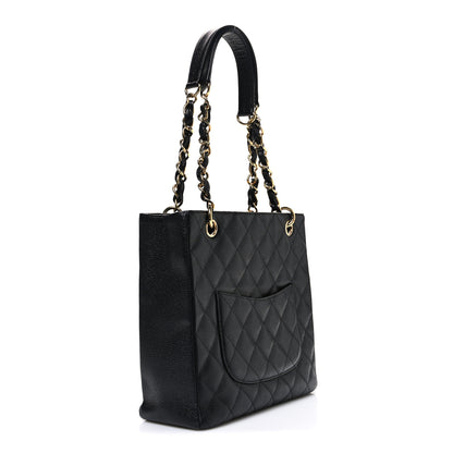 Chanel Caviar Quilted Petit Shopping Tote PST Black 3 of 11