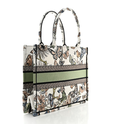 Christian Dior Canvas Embroidered Toile de Jouy Mexico Medium Book Tote White Multicolor 3 of 10