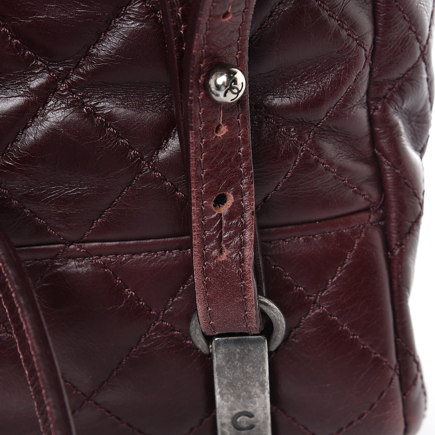 Chanel Glazed Calfskin Quilted Small Salzburg Backpack Burgundy 9 of 17
