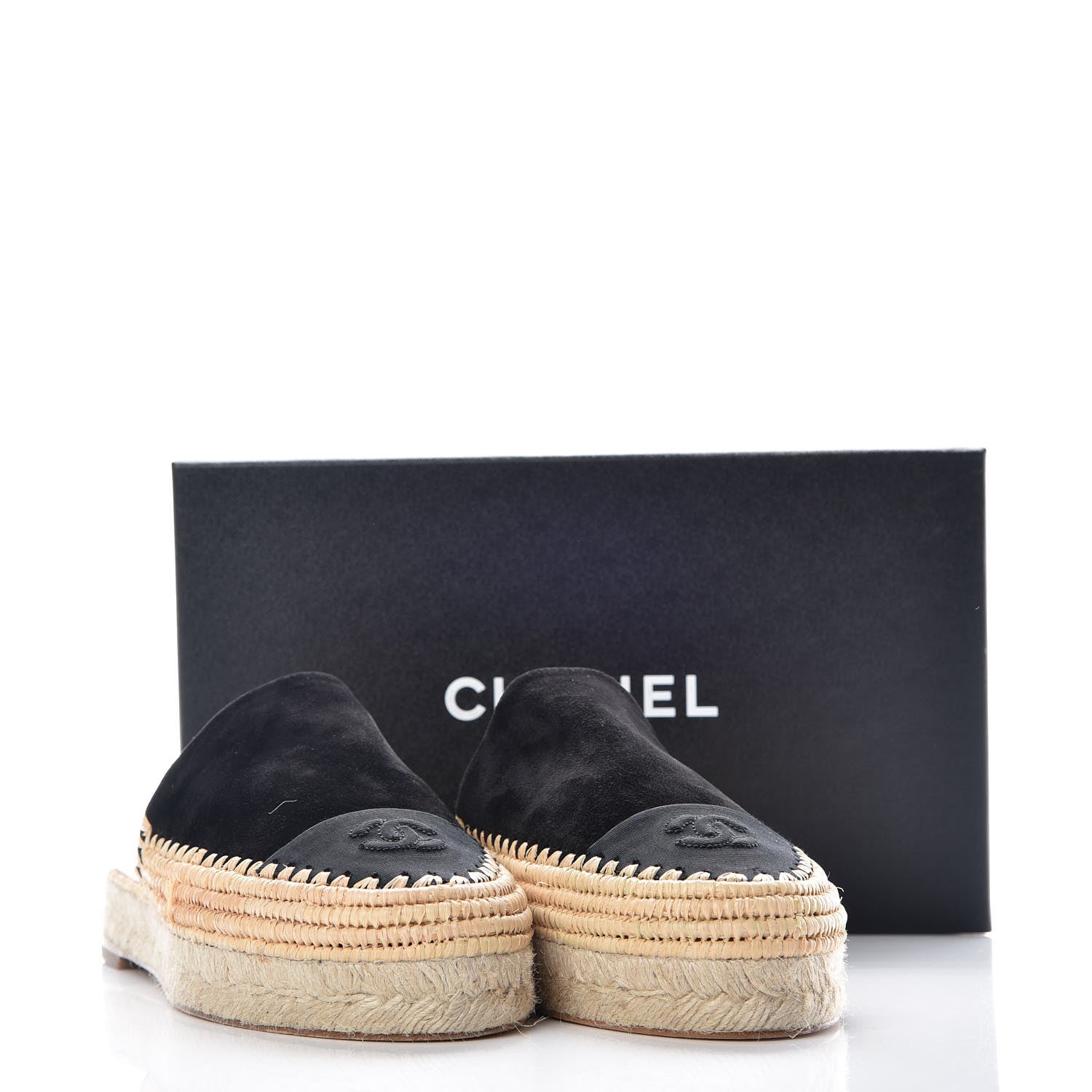 Chanel Suede Grosgrain CC Espadrilles 41 Black 8 of 8