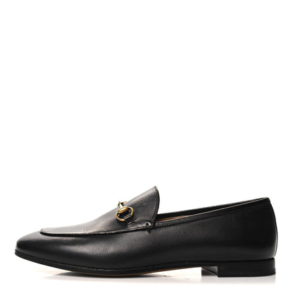 Gucci Calfskin Womens Jordaan Loafers 39.5 Black 1 of 8
