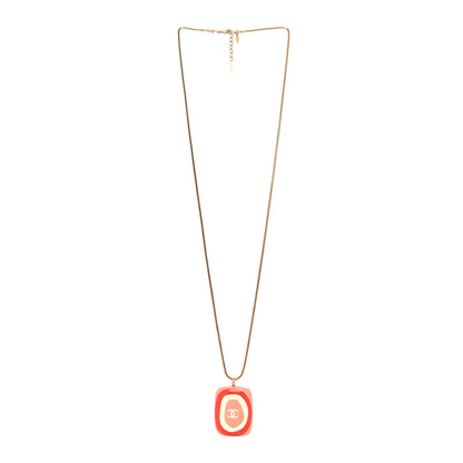 Chanel Resin Square CC Snake Necklace Pink Ivory 3 of 5