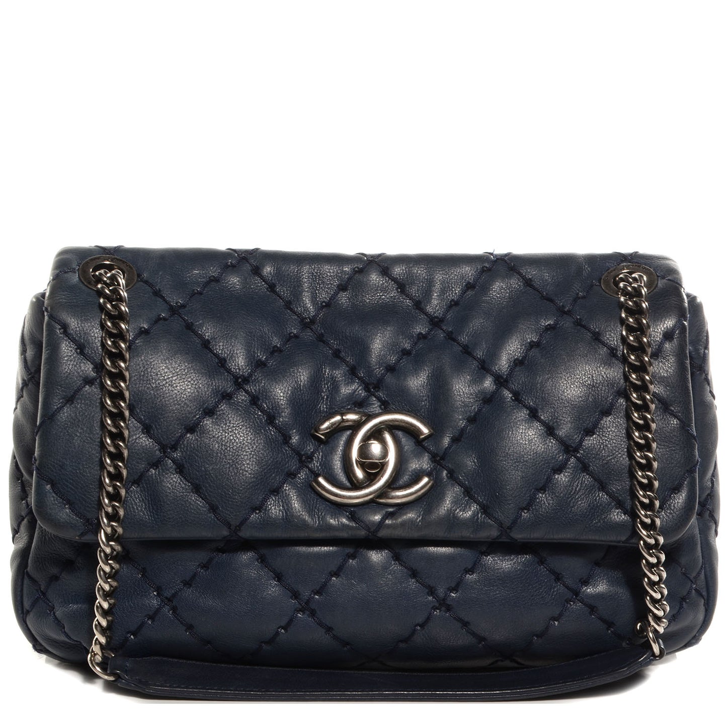 Calfskin Ultimate Stitch Flap Navy