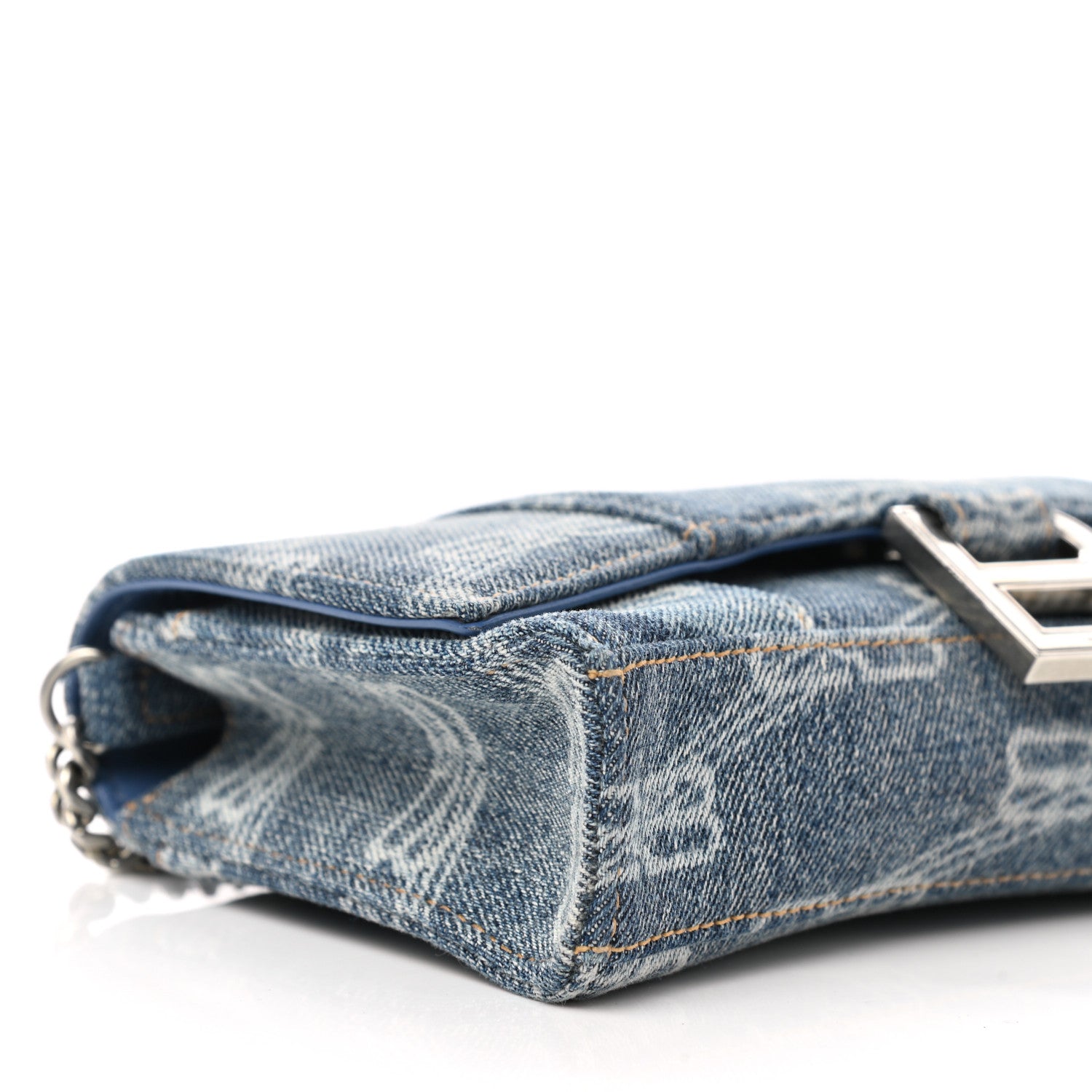 Balenciaga Denim BB Monogram Hourglass Chain Bag Blue 8 of 9