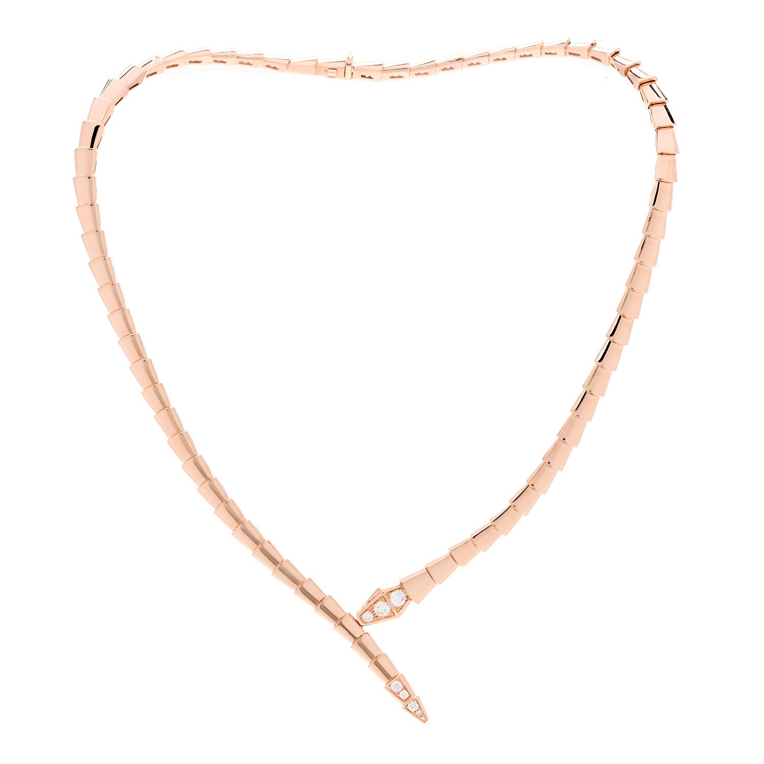 Bulgari 18K Rose Gold Diamond Serpenti Viper Choker Necklace S 3 of 6