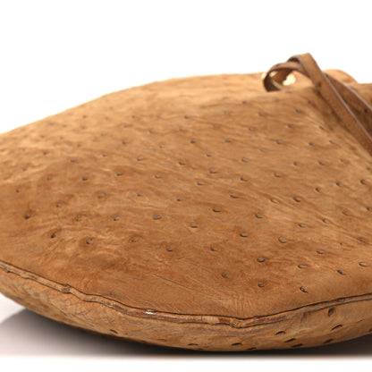 Saint Laurent Ostrich Paris VII Large Flat Hobo Brick 10 of 12